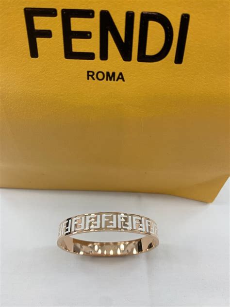 fendi rose gold metal bangle